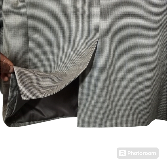 Ralph Lauren LRL Black Gray Micro Houndstooth Blazer Sports Coat Size 44L - Picture 11 of 16